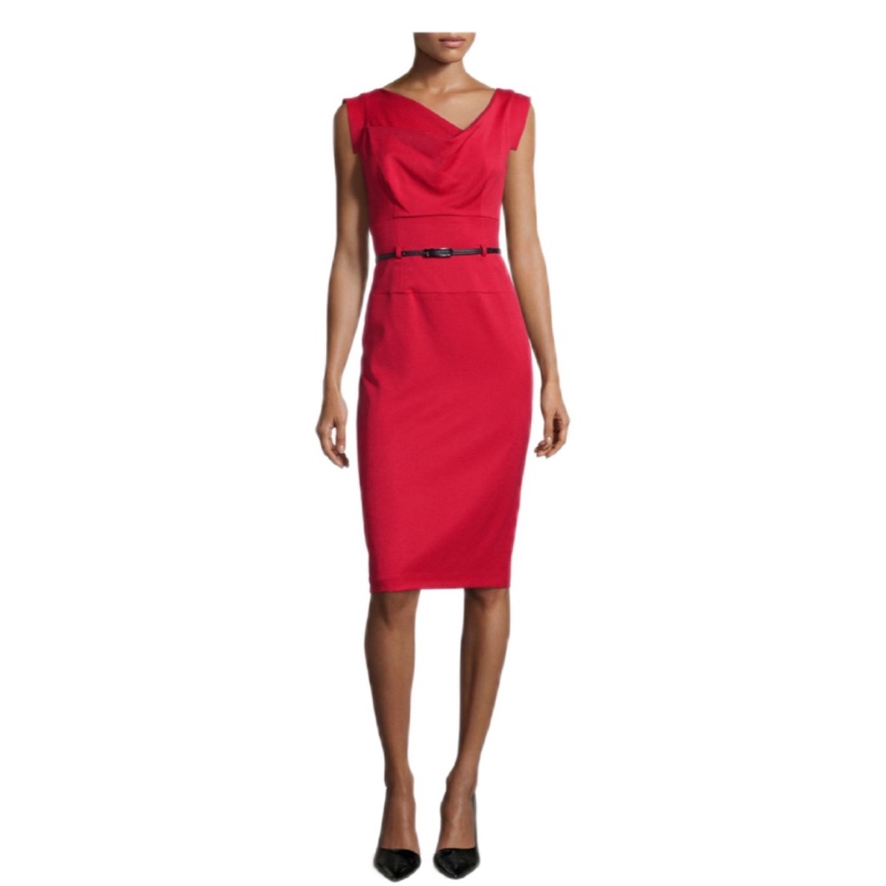 Black Halo Jackie Sheath Dress, Red